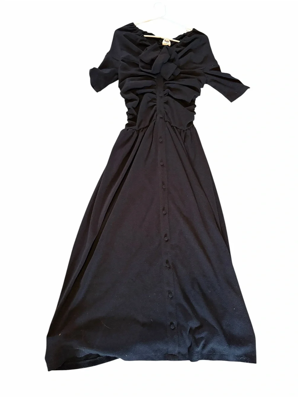 Tach Clothing Adalena Knotted Maxi Dress Black Off The Shoulder - Picture 4 of 8